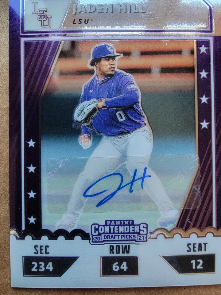 Jaden Hill 2021 Panini Elite Extra Edition College Ticket Autograph 40/99 - Image 4 of 4