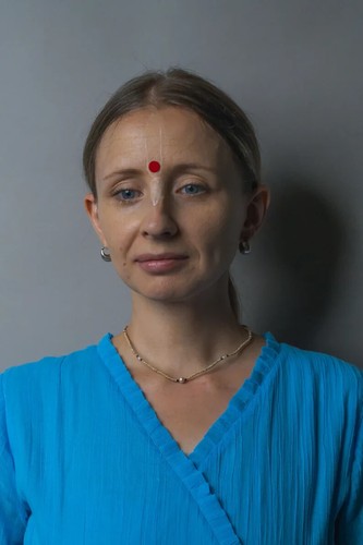 Beautiful one row with paerl. Handmade tulsi Kanthimala, necklace - hare krishna - Picture 10 of 10