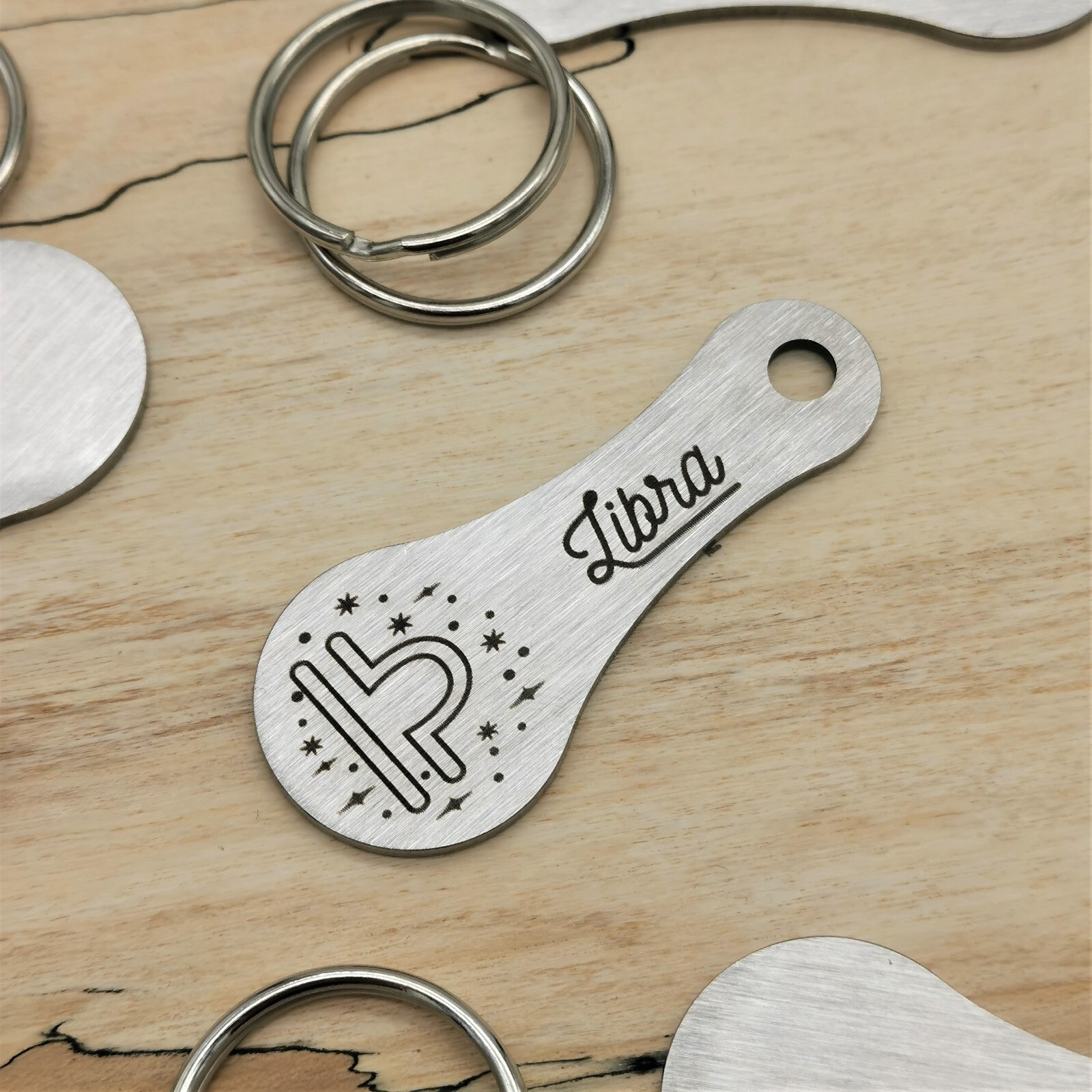 PATIKIL Edelstahl Gravur-Rohlinge 15-teilig - Schlüsselanhänger Blanko Für Lasergravur