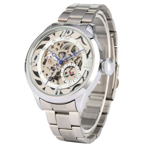 Reloj de pulsera militar mecánico mecánico informal Shenhua para hombre correa de acero de cuero - Imagen 3 de 10