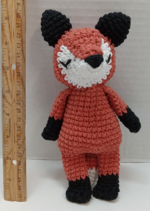 8" tall 100% Cotton Handmade Crochet "Fox Snuggler". Amigurumi 