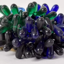 Wedding Blue and Green Trade Beads Czech