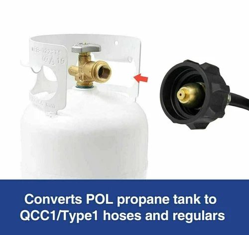 Manguera adaptadora de propano de 6 pies convertidor de 1 lb a 20 lb para tanque QCC1 / tipo 1, parrilla de gas - Imagen 7 de 8