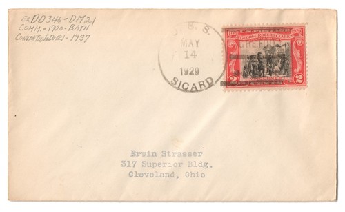 USS SICARD DD-346 • 1929 Navy Naval Cover • "GHEFOO" (CHEFOO) CHINA Ship Cancel