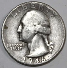 1946-P Washington Silver Quarter - Fine/VF - #2056EA