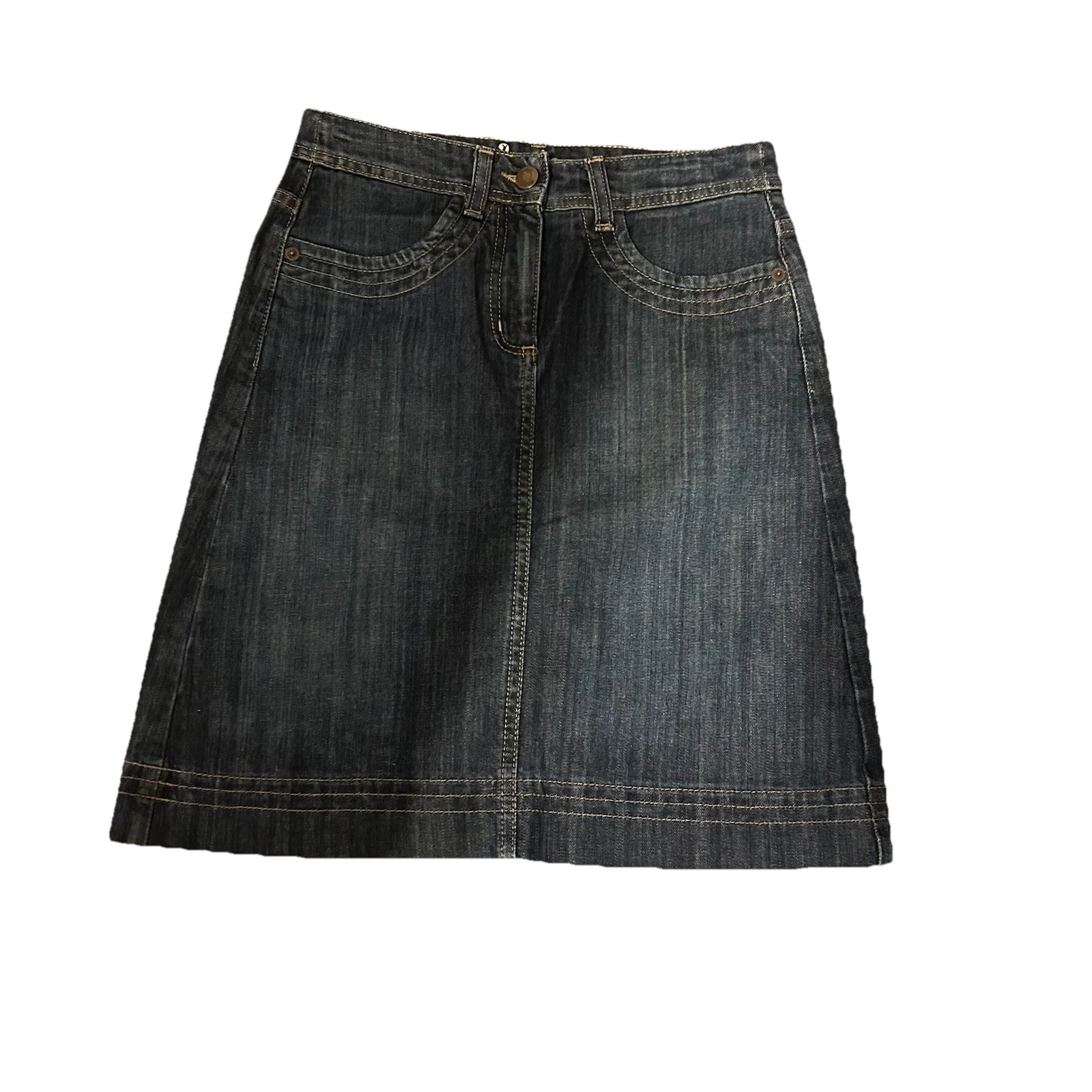 Boden Aline Jean Skirt Pencil Size 2S denim Cottagecore Preppy Modest Classic