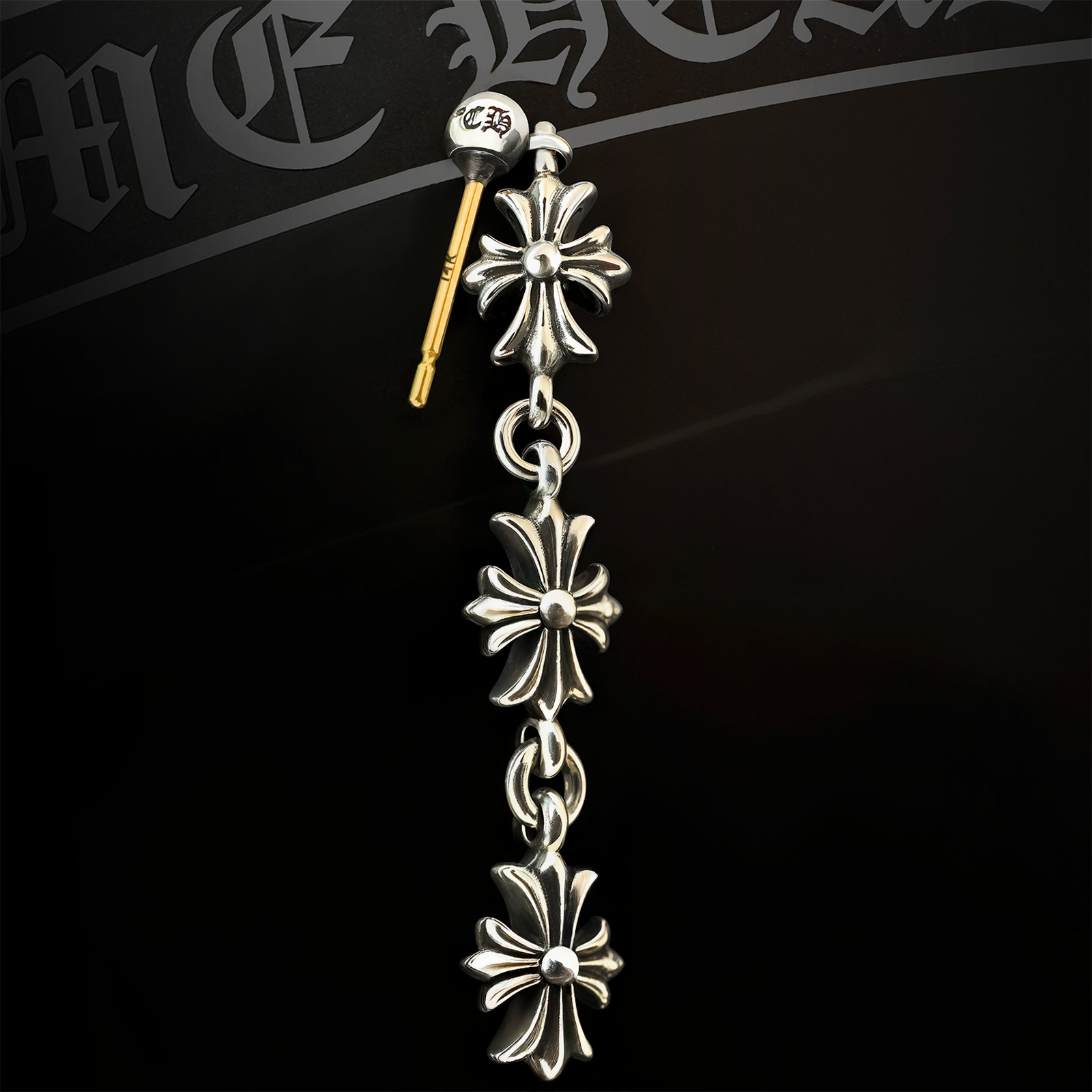 Authentic Chrome Hearts Tiny E Plus 3 Links Drop … - image 1