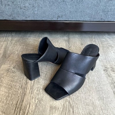 Vince Chunky Sandals Womens Size 8 Square Toe Leather Quiet Luxury Minimalist