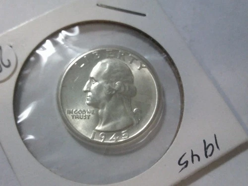 1945-P Washington Quarter  ***BLAST WHITE GEM BU***