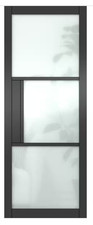 Internal Heritage Black Primed 3L Glazing Frosted Glass Doors