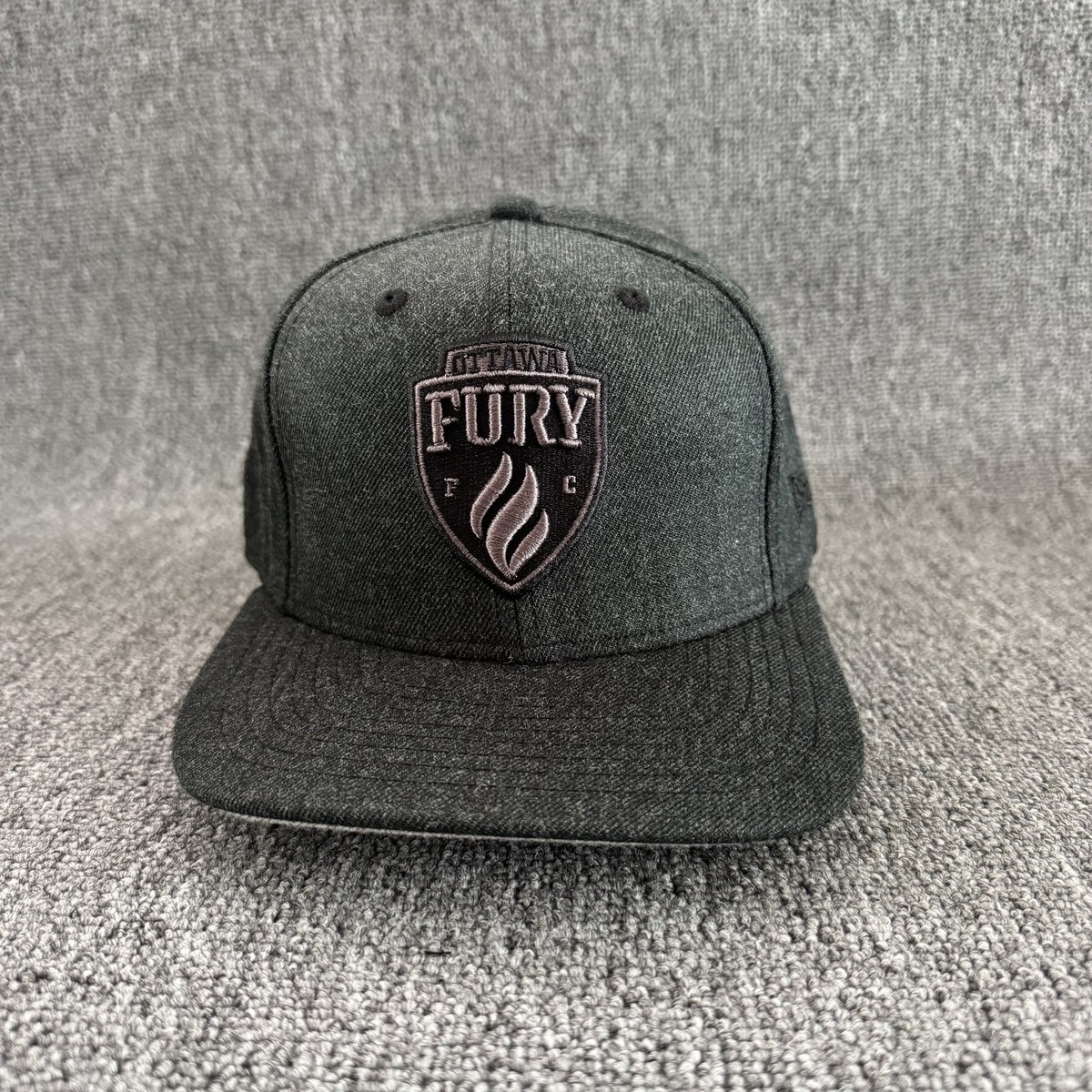 New Era Ottawa Fury FC Snapback Hat Charcoal Black Flat Brim Cap