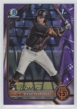 2022 Bowman Chrome Prospects Purple RayWave Refractor 65/250 Diego Velasquez s3g