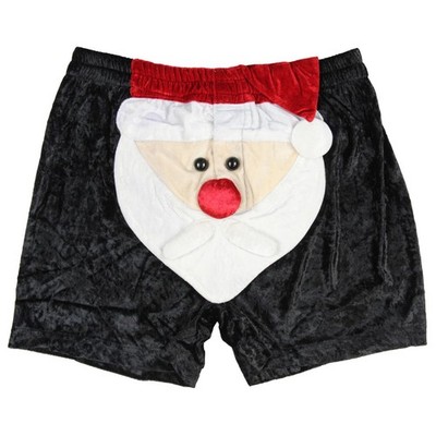INTIMO Mens Santa Claus Face Christmas Boxers Small Black Small, 