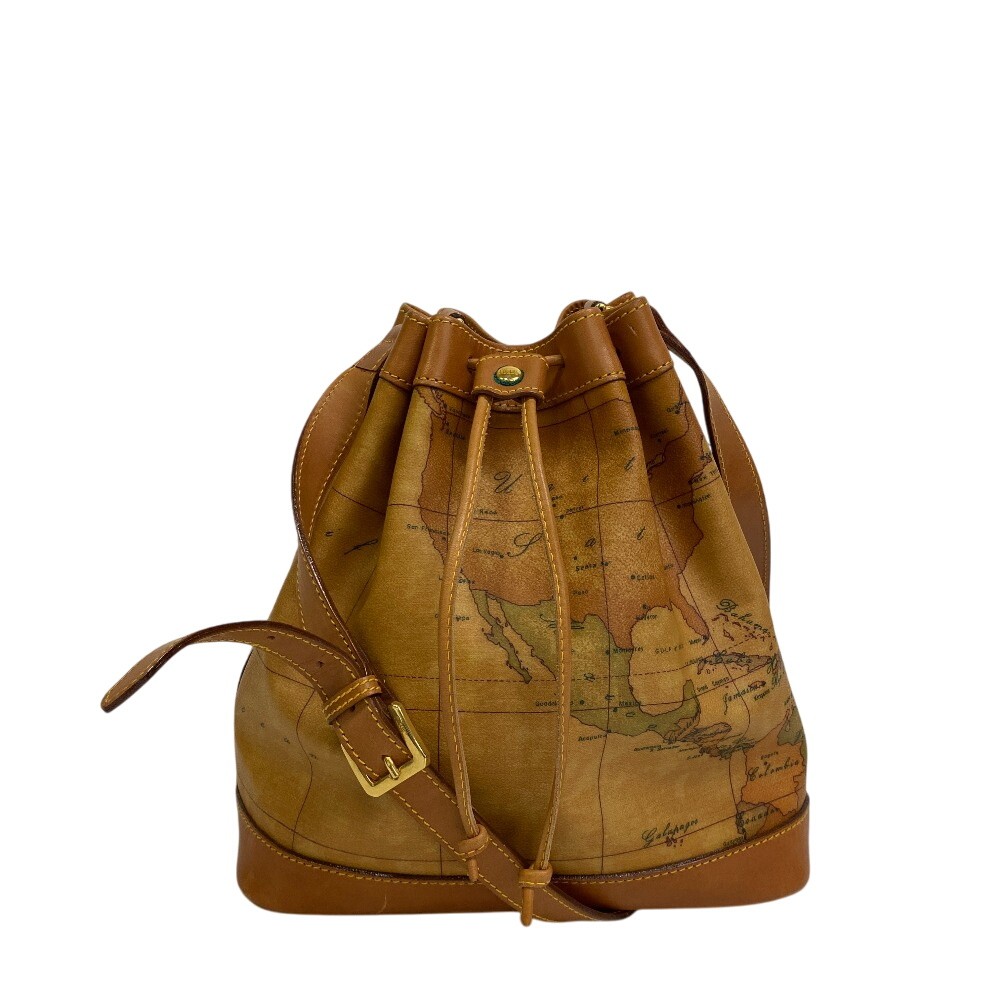 Prima Classe Drawstring Bag, Map Pattern PVC Shou… - image 1