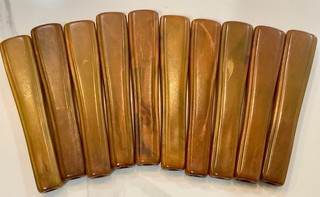 10–BEAUTIFULLY MARBLED BAKELITE UTENSIL PIECES SEE PICTURES—