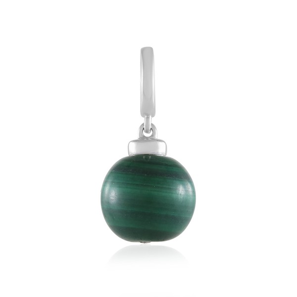 Cavill Malachit AnhäNger 7,75Ct Rund 925 Silber Platinierter Schmuck-image