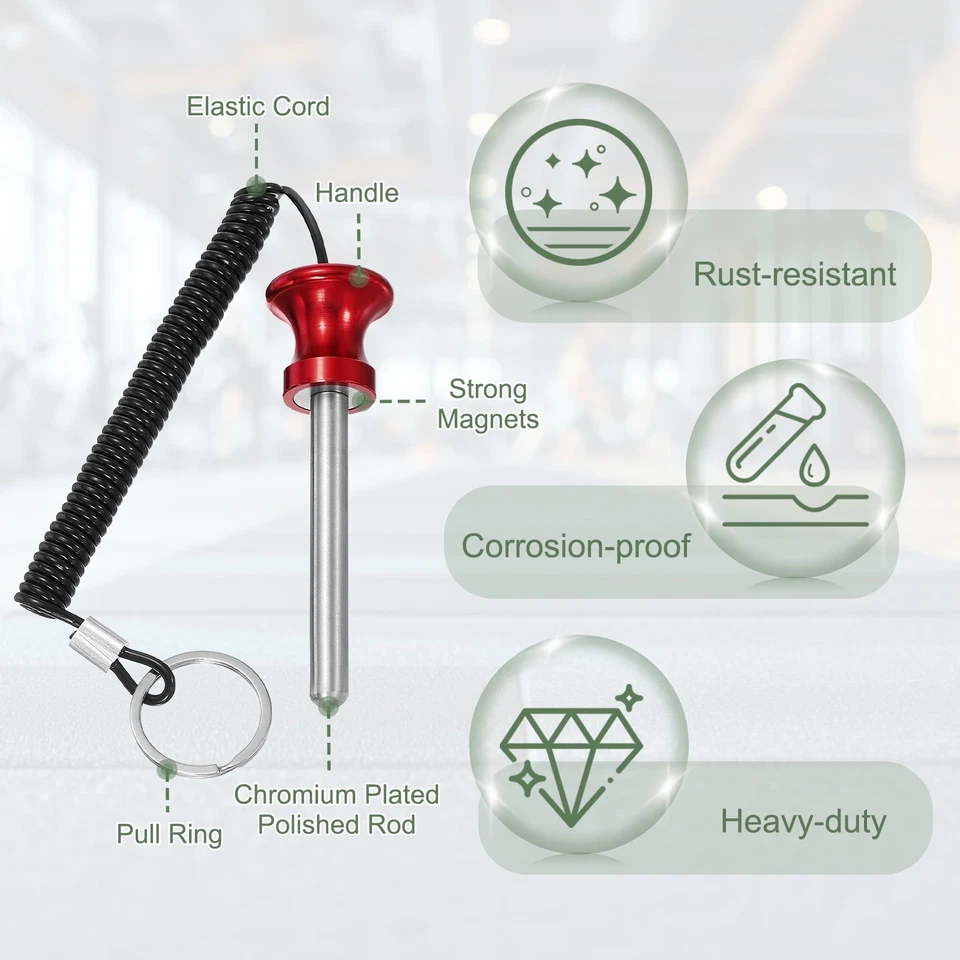 Pin de pila de peso 0,4 x 3,1 pulgadas Pin de gimnasio con cuerda de tracción (paquete de 2, azul/rojo) Foto 4 de 4