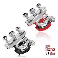 2PCS Battery Terminal Connectors Car Battery Terminals Top Post, Black Red