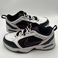 Mens Nike Air Monarch IV White Red Black Running Shoes 416355-101 Size 11.5