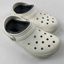 Crocs White Lined Shoes M6 W8 Dual Lightweight Comfort