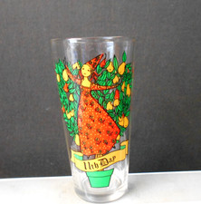 VTG Indiana Glass 12 Days of Christmas 11th Day Glass Tumbler 13 oz  6 1/4"  