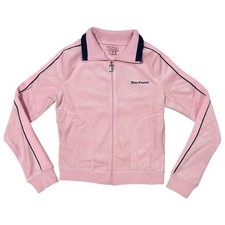 Juicy Couture Women's Cotton Velour Pickleball Jacket Pink, XL