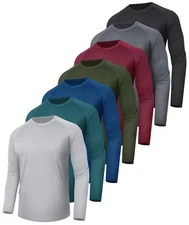 7 Pack Long Sleeve Shirts for Men - Quick Dry Moisture Wicking Sun Protection...