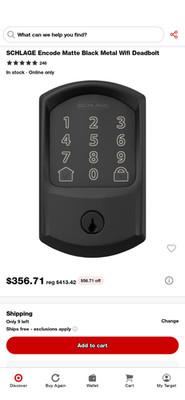 Used Schlage Encode Smart Wi-Fi Deadlock - Black