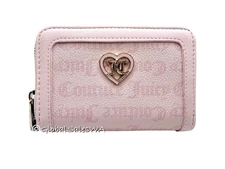 Juicy Couture Powder Blush Pink Flawless Medium Double Zip Around Wallet NWT