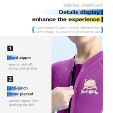 Girls Wetsuit Full Body Neoprene Thermal Swimsuit 2.5MM For Kids Long AGNM