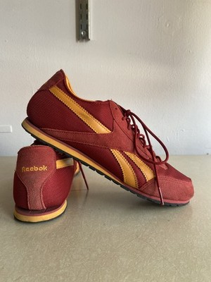 Woman s Reebok Suede Red /Gold Classic Leather - US 8.5/UK6/EUR39 Excellent Used