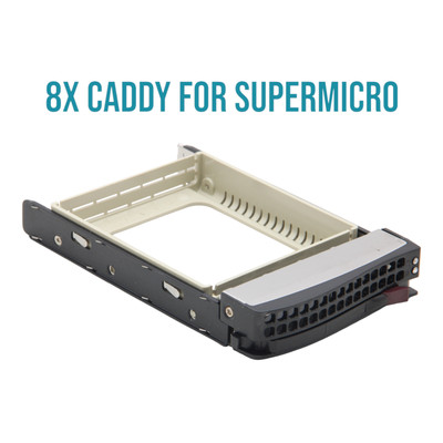 Supermicro Set of 8x 3,5'' (8,89 cm) LFF Einbaurahmen HDD / SSD Drive Tray Caddy