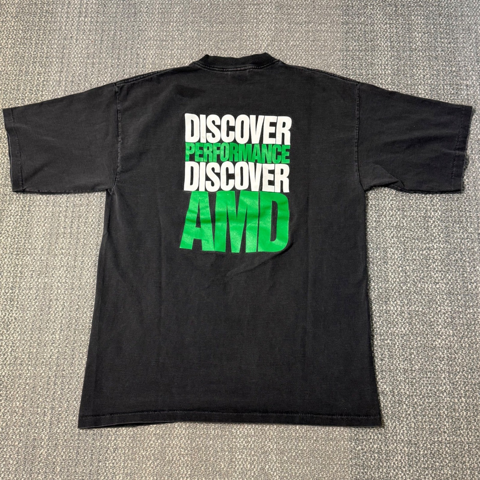 Vintage 90s AMD Athlon XP Processor Tech T-Shirt Computer PC Black Single Stitch