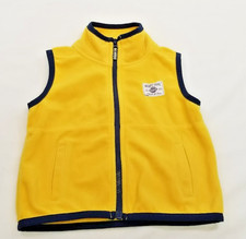 Carters Toddler Boy 18 month Yellow Fleece Vest w Blue Piping