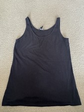 New Look Women's Black Solid Vest Top, Regular Fit, UK 14