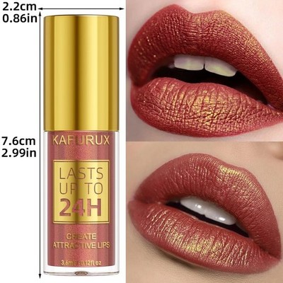 14 Colors Glitter Metallic Lip Gloss Waterproof Long Lasting Liquid Lipstick