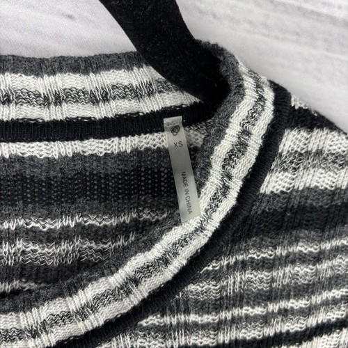 Margaret O'Leary Heather Grey Black White Crew Neck 100% Cotton Sweater Size XS - Picture 4 of 9