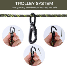 Dog Tie Out Cable for Camping, 50ft/75ft/100ft Portable Overhead Trolley Syst...