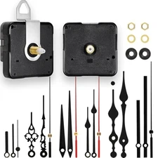 2 Non Ticking Clock Movements with 6 Pack Different Size Clock Hands, DIY 