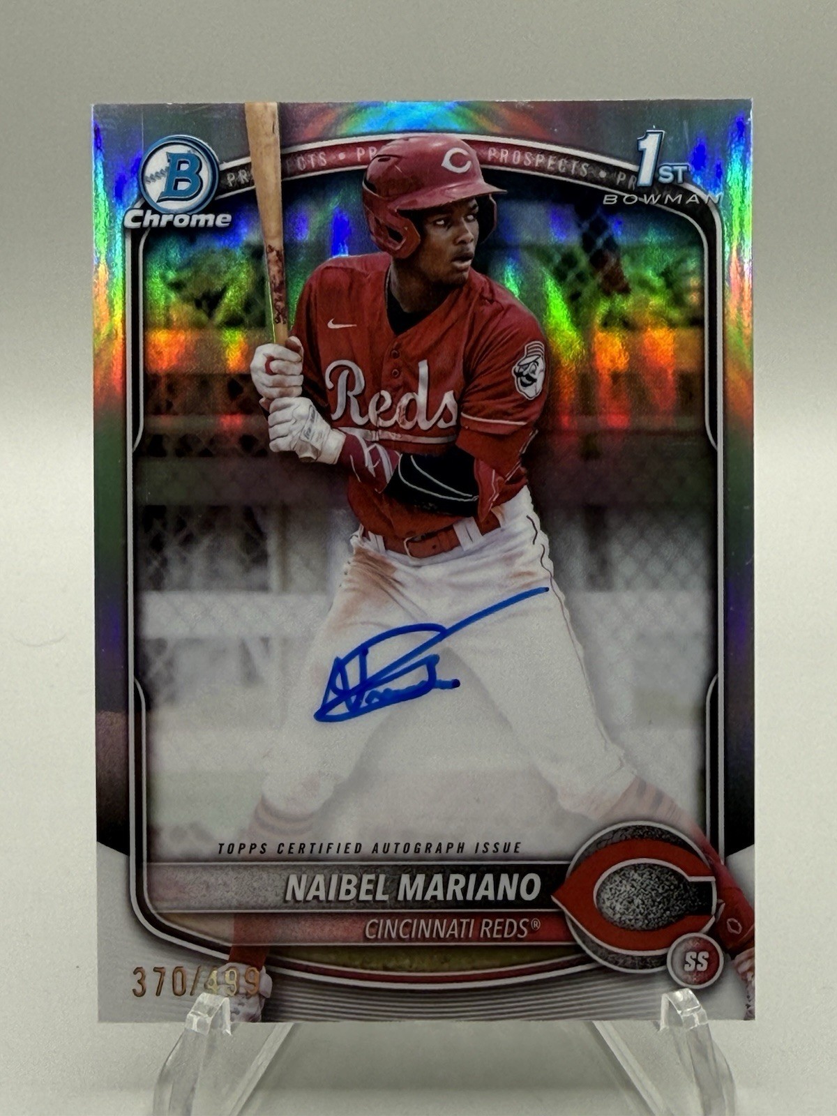 2025 Bowman 1st NAIBEL MARIANO Chrome Prospect Refractor Auto /499