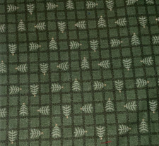 By 1/2 Yd "North Pole Prints" Christmas Trees on Green Plaid Thimbleberries RJR