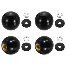 4Pcs Threaded Ball Knobs, M6 x 20mm Phenolic Plastic Ball Handles, Black
