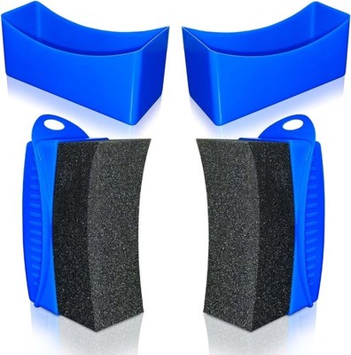 2 Pack Tire Shine Applicator Pads, Curved Tire Sponge Applicator, Reusable Tire