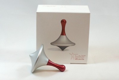 Aluminium - Kreisel, zweifarbig, Londji   1 rot-silber, Metallkreisel