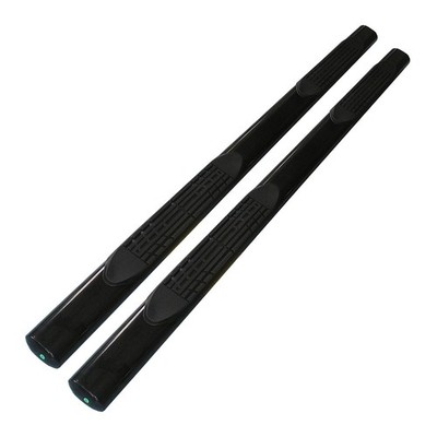 Black 4in Oval Strght w/2 Pads Step Nerf Bar for 2015-19 Colorado/Canyon Ext Cab