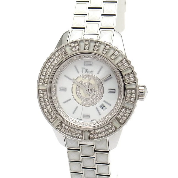Montre femme Christian Dior lunette diamant cadran cristal CD113