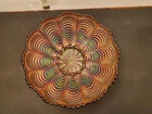 Vintage Fenton Peacock Tail Carnival Glass Bowl 6” Beautiful