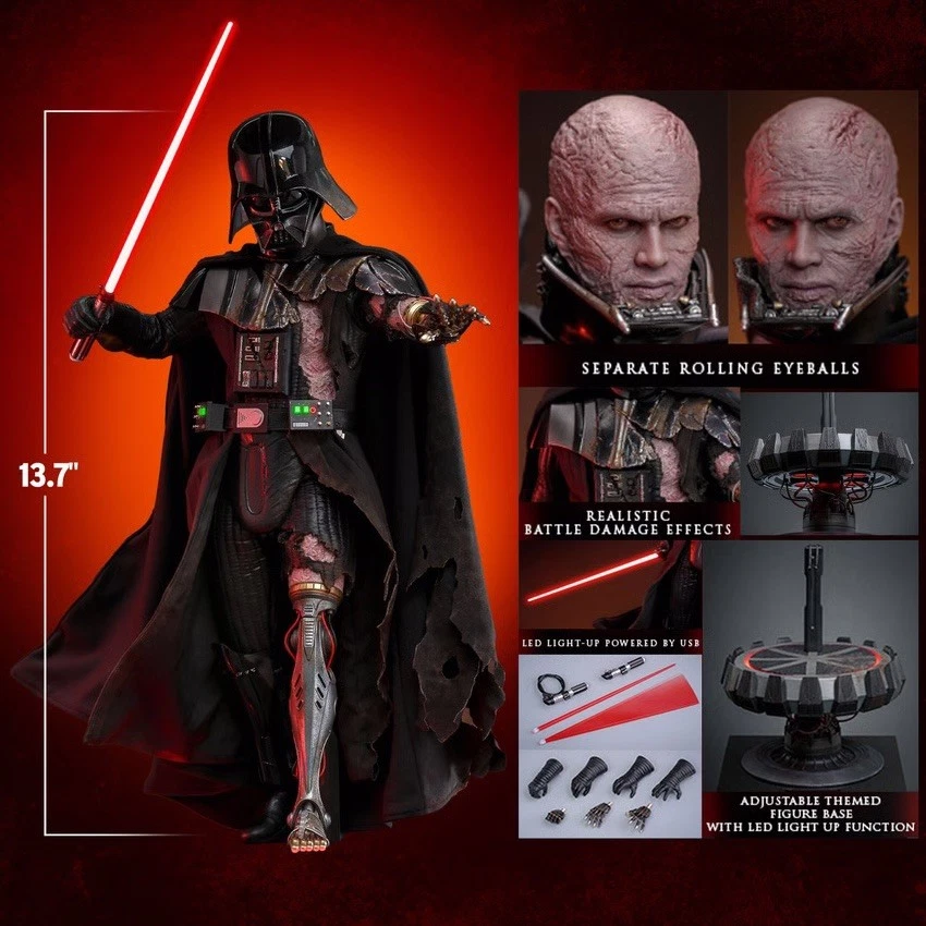 DARTH VADER Hot Toys DX44 STAR WARS DAÑADO EN BATALLA escala 1/6 edición de coleccionista Foto 2 de 4