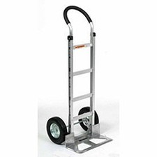 Aluminum Hand Truck Curved Handle Semi-Pneumatic Wheels