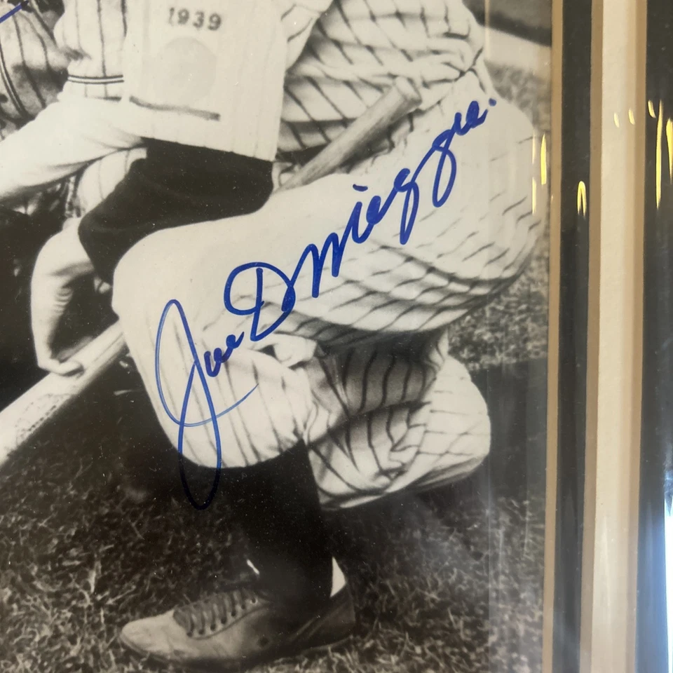 Joe DiMaggio & Bob Feller Signed Framed 8x10 Photo PSA/DNA COA - Image 4 of 4